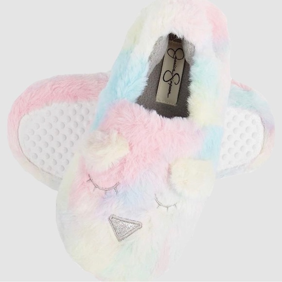 Jessica Simpson NWT Girl's Plush Slippers with Memory Foam size XL (4-5) - Picture 2 of 8